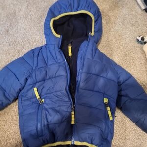 Snozu Blue Puffer Jacket with Yellow Trim SNOZU, 2T, + FLEECE